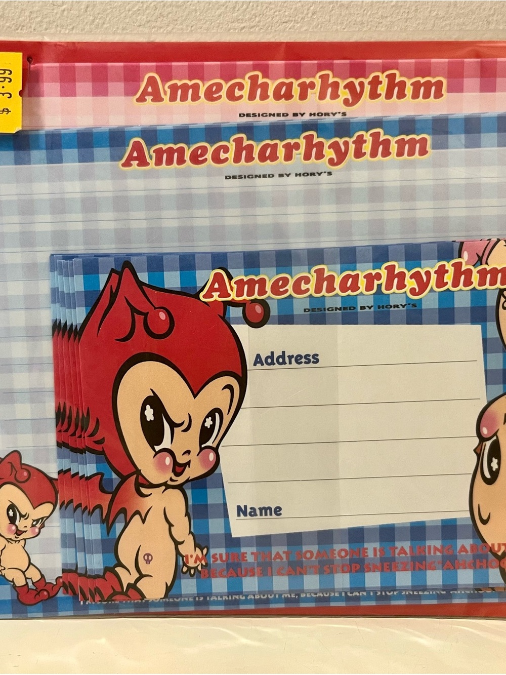 Amecharythm stationary set Devil Cartoon character made in Japan